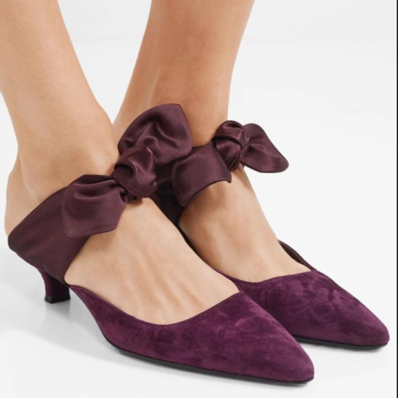 THE ROW Coco bow-embellished suede mules - Picture 5 of 12